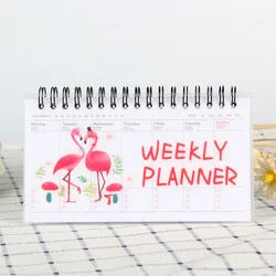 Flamingo Notebook Cartoons Weekly Planner Agenda Monthly Kawaii Libreta Planificador To Do List Semanal Carnet Cahier Notepad