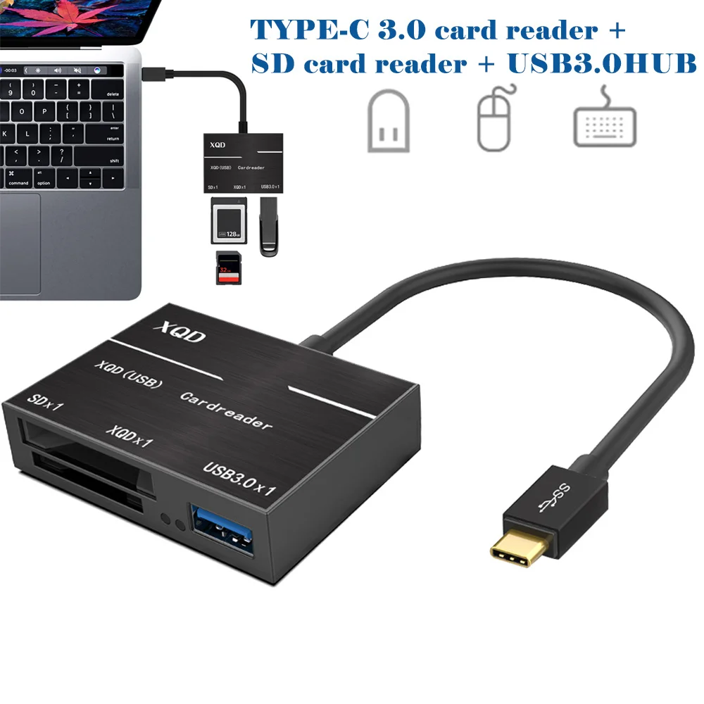 Tersedia USB 3.0 Tipe C USB Ke SD XQD Kabel Adaptor Pembaca Kartu Kamera USB 3.0/2.0 XQD ABS Portabel untuk Seri Sony G