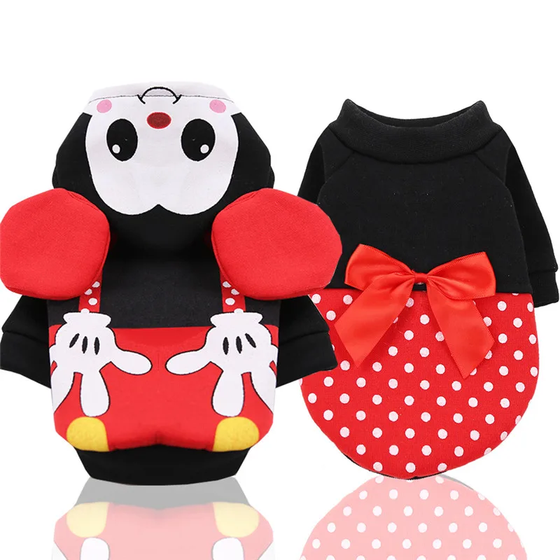 Autumn Winter Christmas Couples Dog Clothes Cat Dog Hoodies Shirt Pet Clothes New Year Clothes Cartoon Mouse Pet Baby Clothes