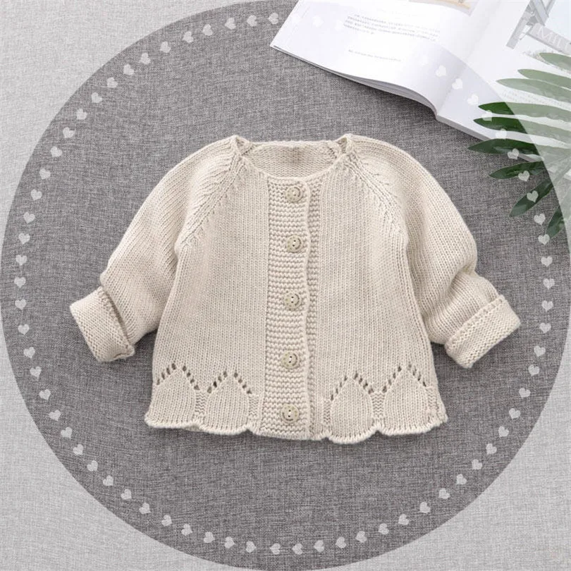 Baby Girls Sweater Spring Toddler Girls Cardigan Coat Jacket Cotton Knitting Baby Cardigan Girl Coat Infant Baby Toddler Sweater