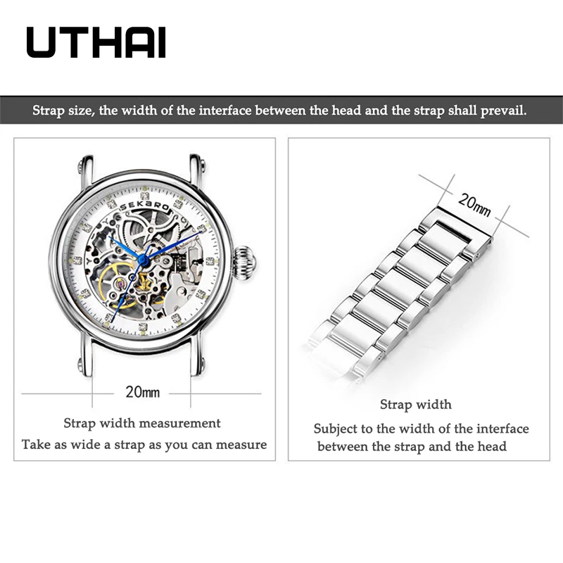 UTHAI P52 Smart Watch for Men Women Band Watchbands Stainless Steel Strap Quick spring bar For Samsung Galaxy Watch 4 Bracelets