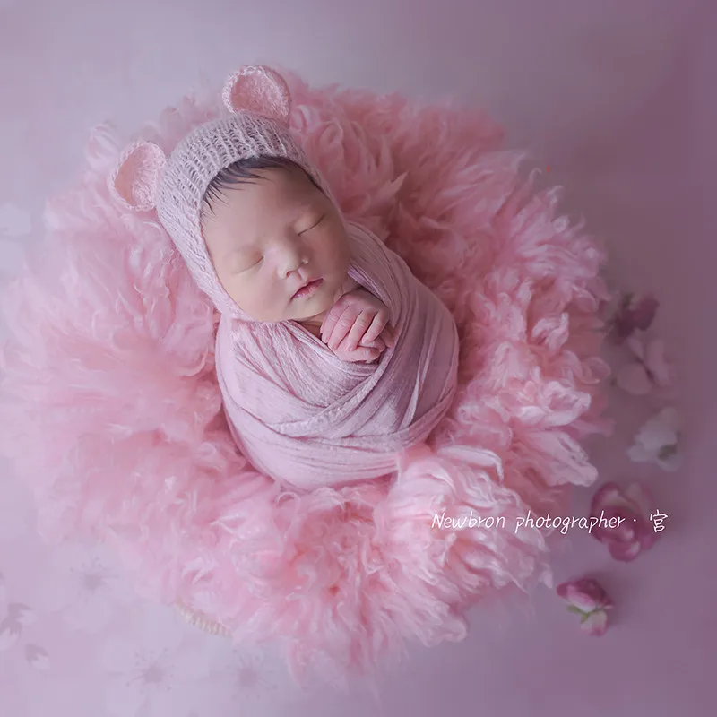 60cm austrália tapetes de lã pura fotografia do bebê cobertor fundo flokati adereços para recém-nascidos foto tiro acessórios