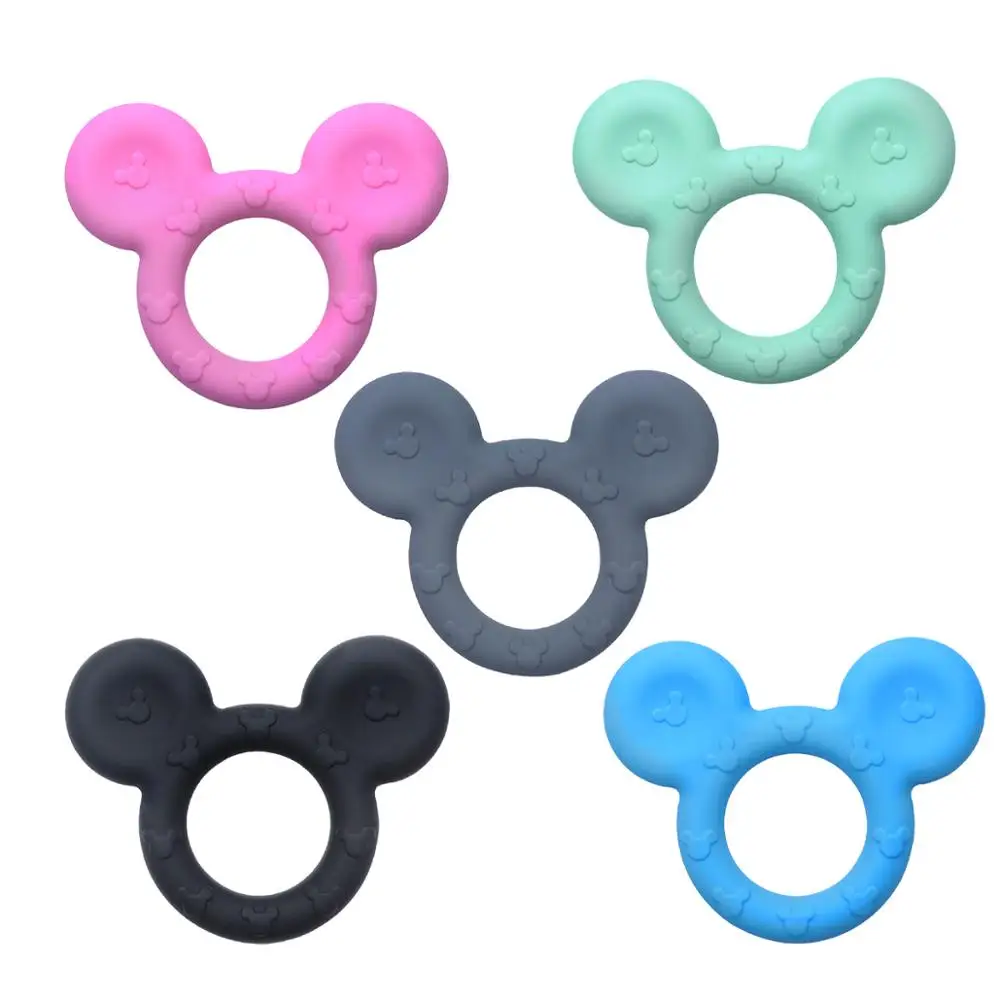 BOBO.BOX 1Pc Mickey Silicone Beads Grade Cartoon Baby Teether For DIY Charms Kids Baby Teething Necklace Gift Toddler Toys