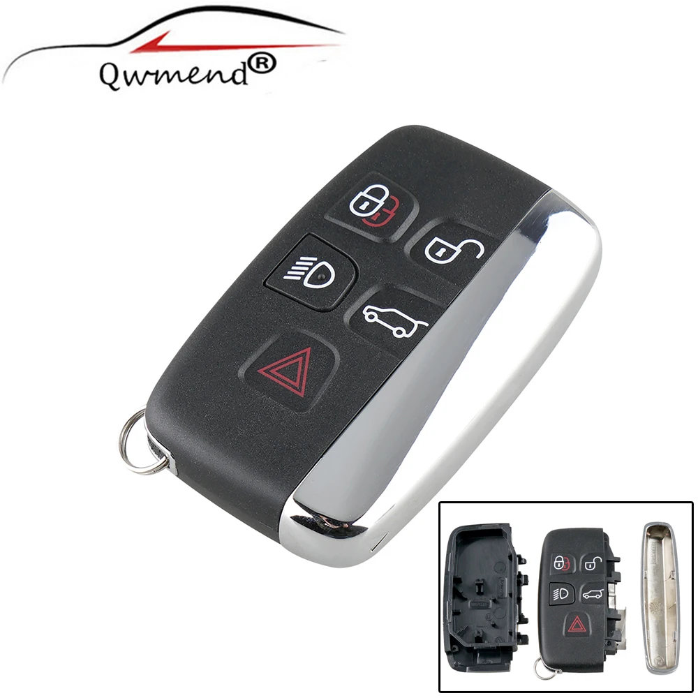 5Buttons Smart Remote Key Keyless Fob For Land Rover Ranger Rover Key Case Evoque Discovery 4 Freelander Evoque Keys Shell