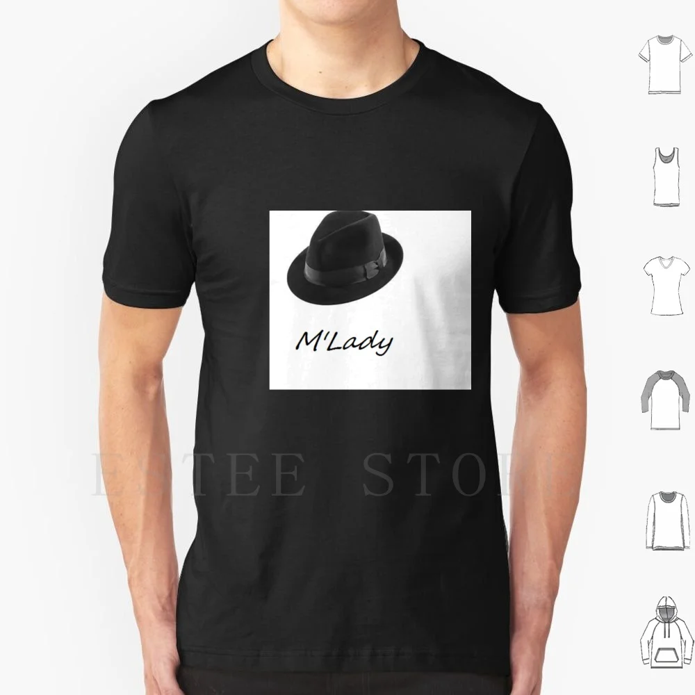 M'lady T Shirt Cotton Men DIY Print Mlady Fedora Gentleman Funny Neck Beard Grey Hat