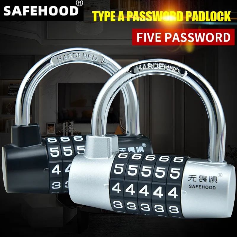 

Heavy Duty 4 Dial Digit Combination Lock Weatherproof Protection Security Padlock Outdoor Gym Safely Code Lock Black Anti-theft