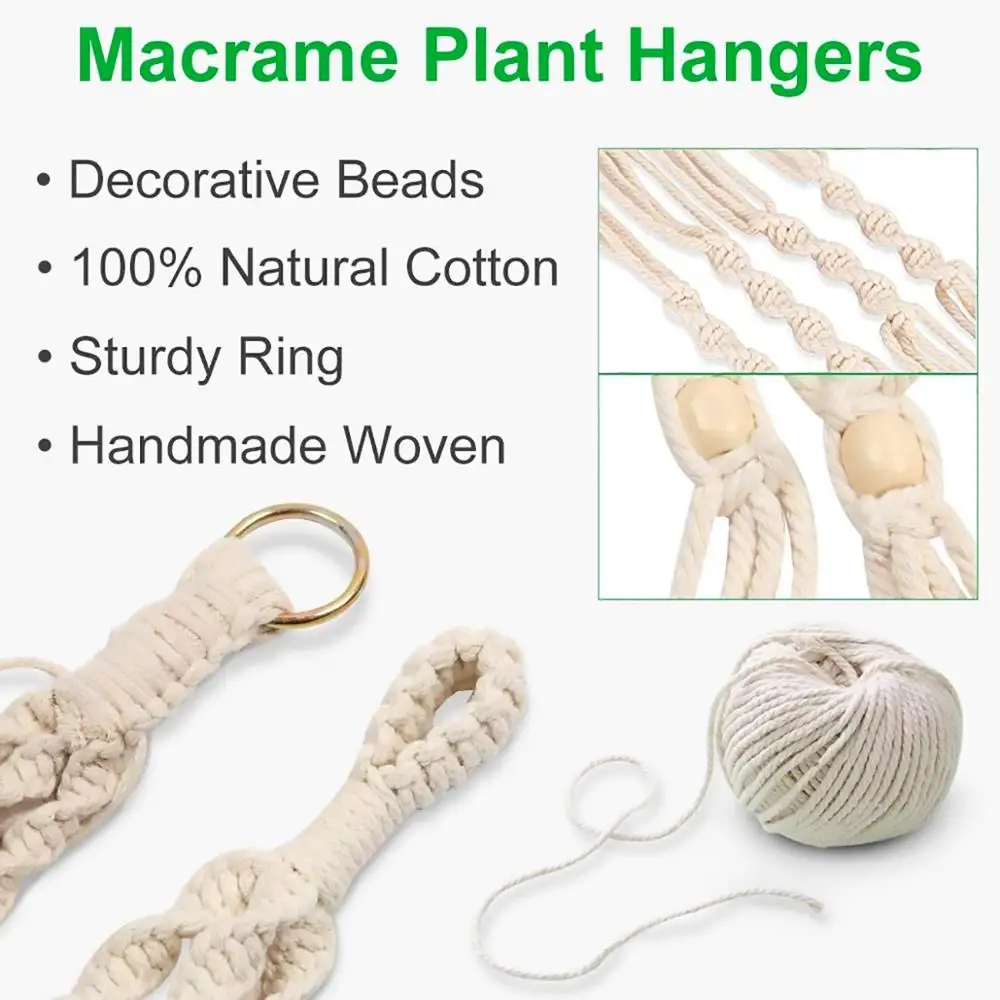 Hot Sales 100% Handgemaakte Macrame Muur Opknoping Macrame Plant Hanger Bloem/Pot Hanger Voor Muur Decor Opknoping Planter Opknoping mand