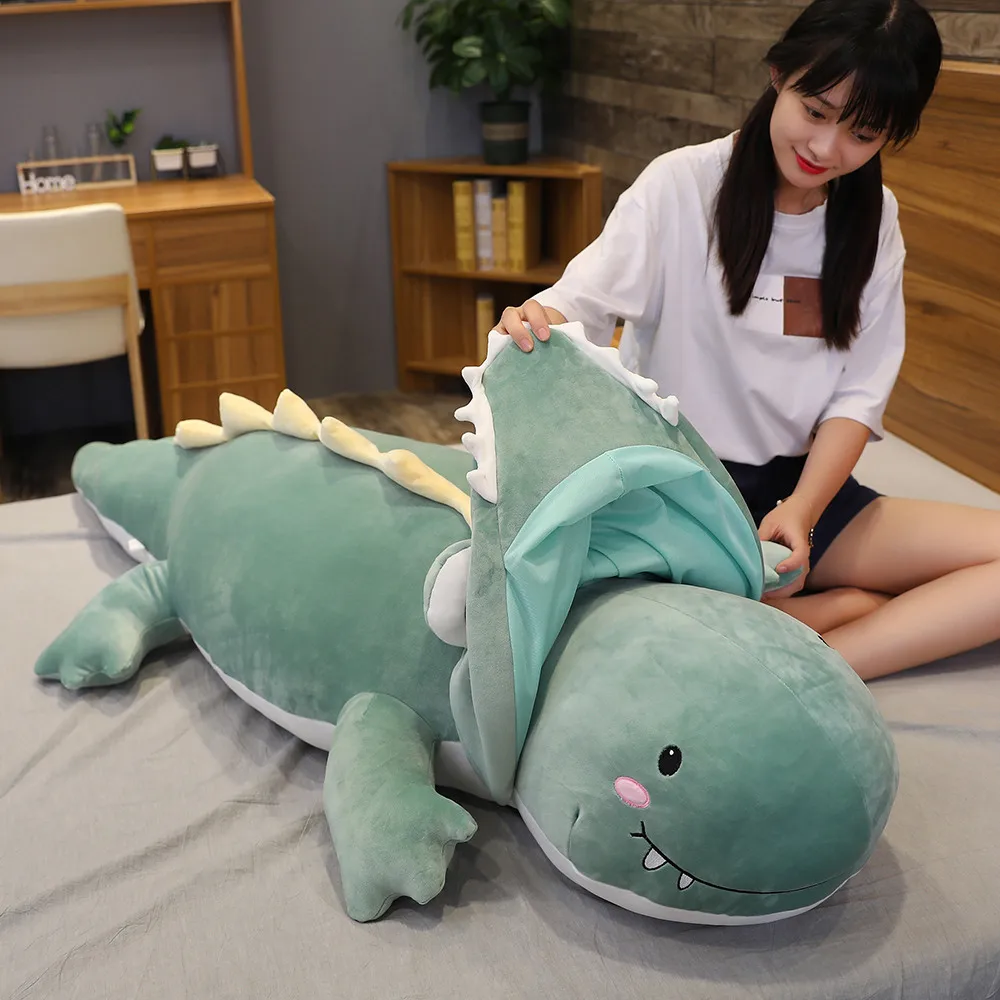 Hot New Creative Plush Toys Super Soft Stuffed Plush Animals Dinosaur cosplay Crocodile toy Sleeping Pillow Christmas Gift