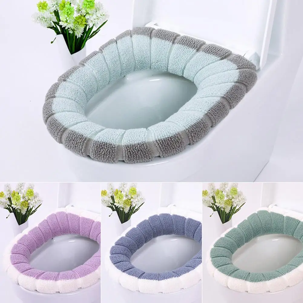 1 PC Universal Warm Soft Washable Bathroom Toilet Seat Cover Fiber Closestool Protector Mat Seat Case Toilet Cover Accessories