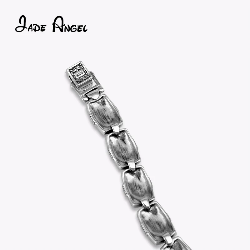 JADE ANGEL Ladies Vintage Watch Pave Marcasite Thailand 925 Sterling Silver Bracelet Anniversary Gift Watch