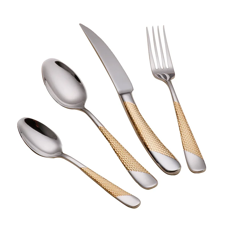 Kitchen Tableware Cutlery Set Silver Cutlery Set Stainless Steel Luxury Dinnerware Fork Spoon Knife Western Dinner Set Gold