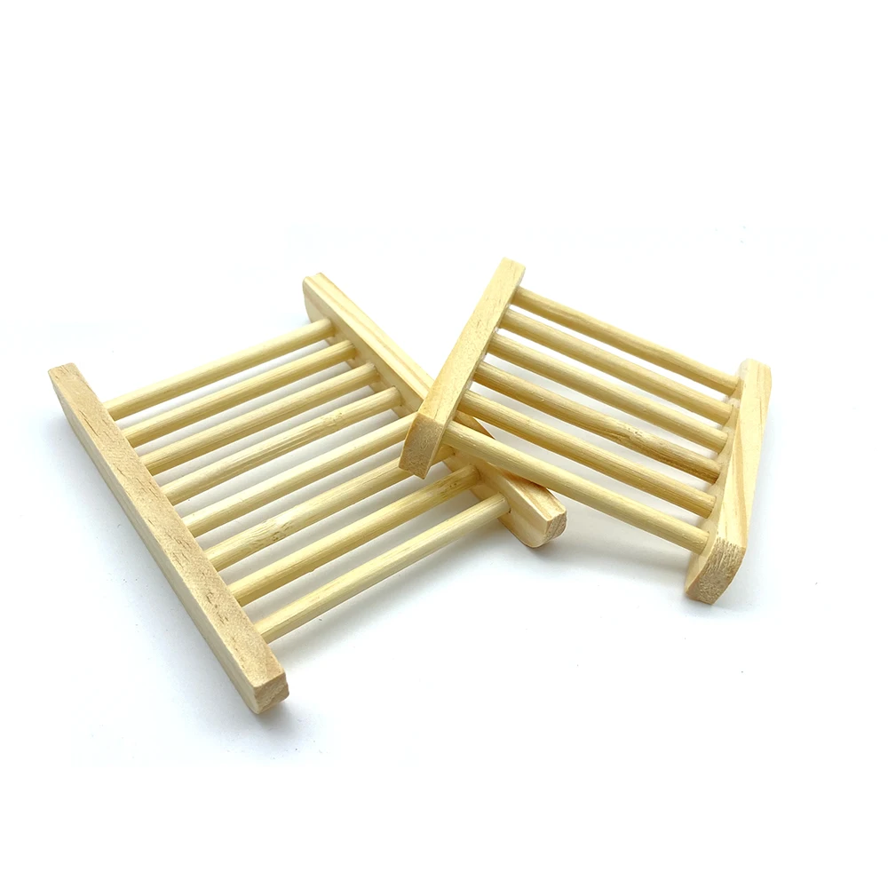 Natural Eco Friendly Bamboo Soap Dishes Tray Holder Storage Soap Rack Plate Box Portable Bathroom Soap Dish Storage Box