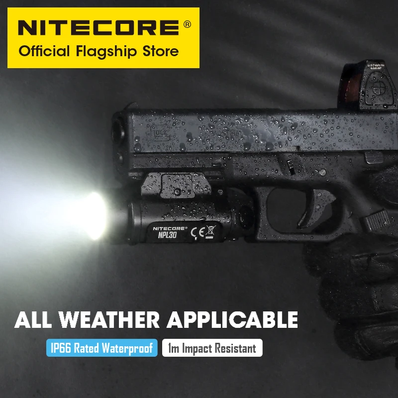 Imagem -05 - Nitecore Npl30 Arma Luz Tática Arma Lâmpada 1200 Lumens Led Lanterna do Exército para Pistola Airsoft Picatinny Trilho Gr123a Bateria