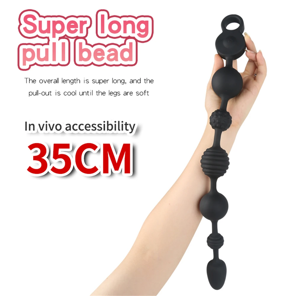 Long Anal Plug/Beads Vibrator Silicone Butt Plug Vibrating Sex Toys For Men Vaginal/Anal Balls With Vibration Prostate Massage