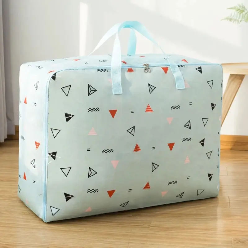 Travel Portable Luggage Packaging Bag Fashionable Printed Pattern Home Storage Bag Large Capacity Quilt Dustproof Storage Bag