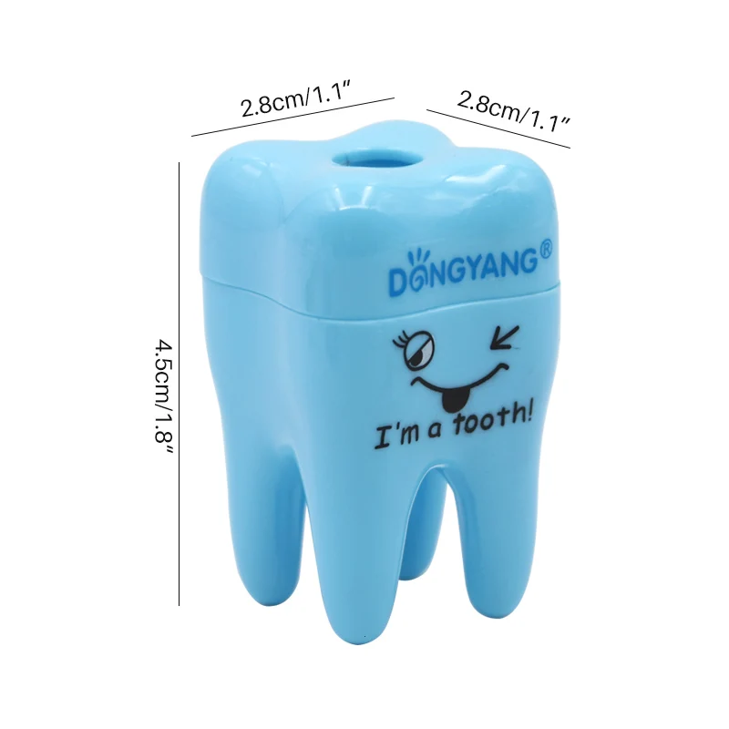 1/2pcs Teeth Shape Pencil Sharpener kawali Cute Tooth Plastic Lovely Children Gift Kids Student School Office Stationery