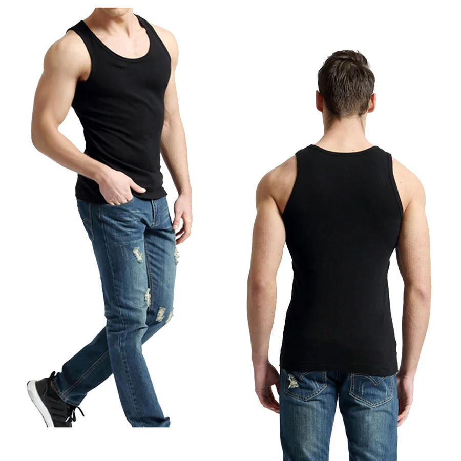 Tank Tops Men 100% Cotton Solid Vest Male Breathable Sleeveless Tops Slim Casual Gym Running Comfortable Undershirt Mens Gift