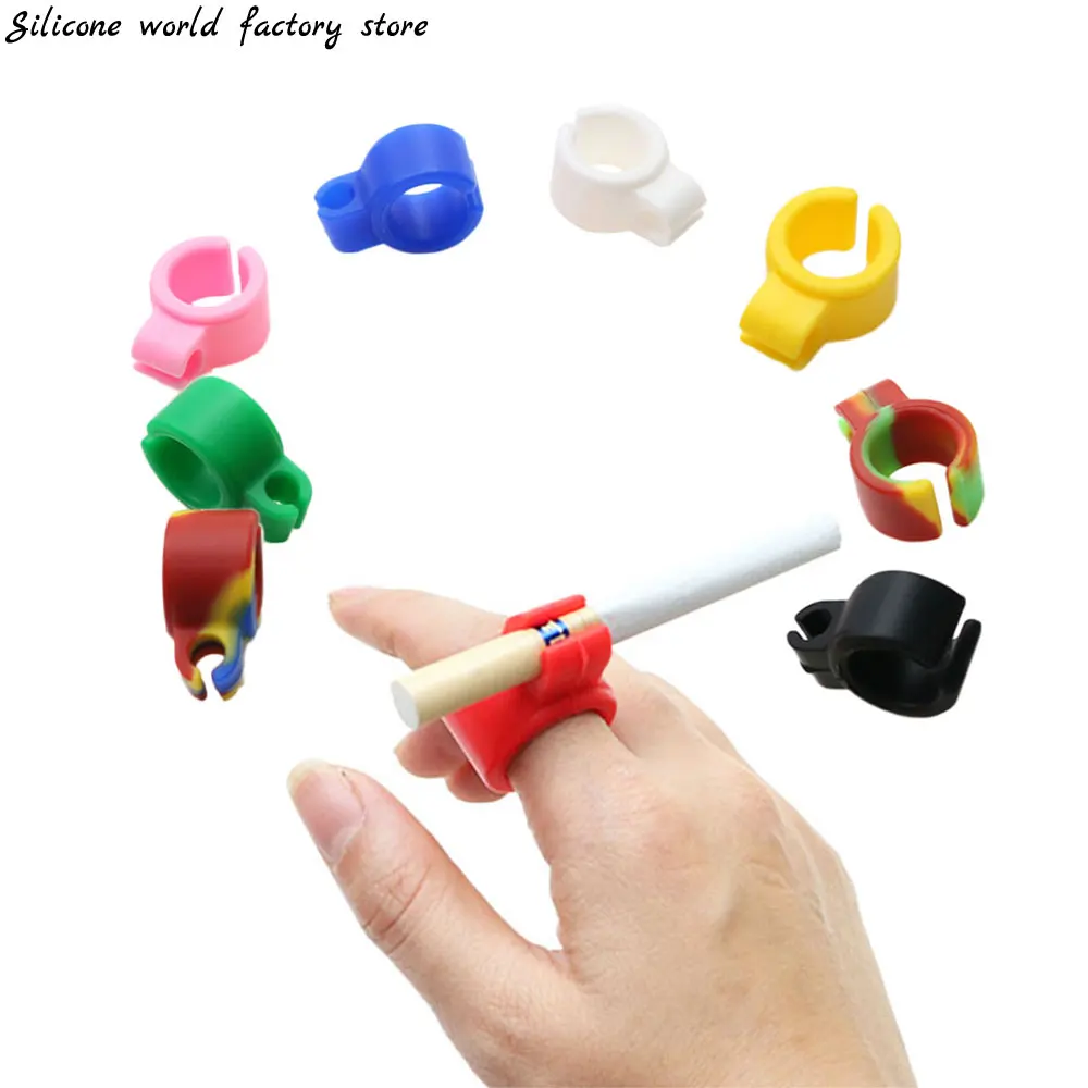 Silicone world 1Pc Silicone Smoker Finger Ring Hand Rack Cigarette Holder Smoking Accessories for Game Player Driver Hand Free