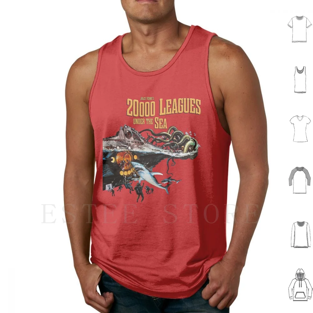 20, 000 ligas bajo el mar Jules Verne camisetas sin mangas chaleco sin mangas Vintage Jules Verne Caballero Nemo Pulp Steampunk Adventure