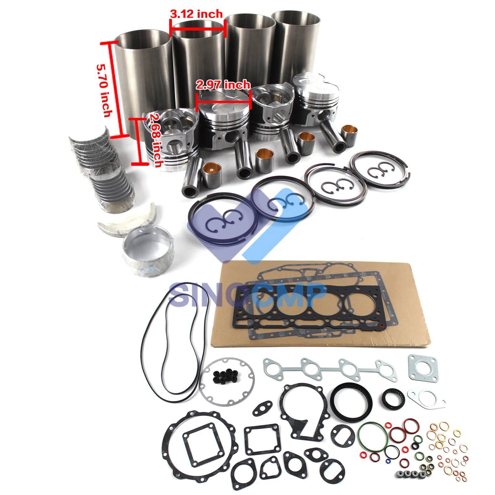 

V1305 V1305T Engine Rebuild Kit For Kubota B2710HSD Tractor F3060 F3060-R Mower