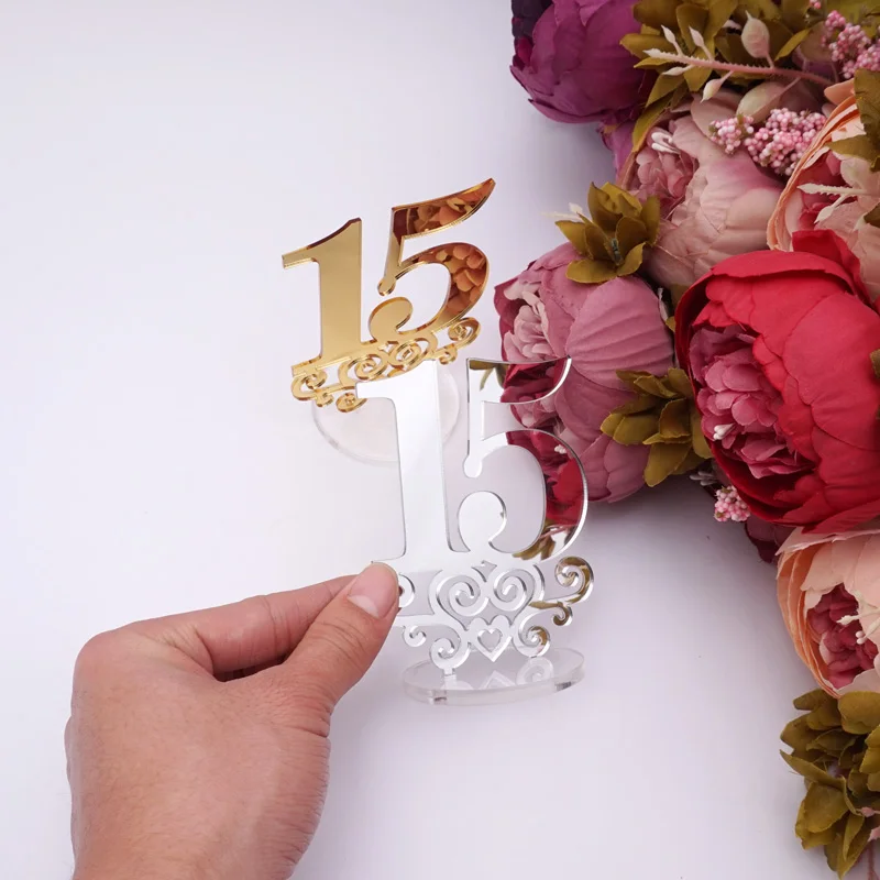 One Sets Of Acrylic Table Numbers Birthday Desktop Cards Wedding Baby Shower Table Holder Party Decoration