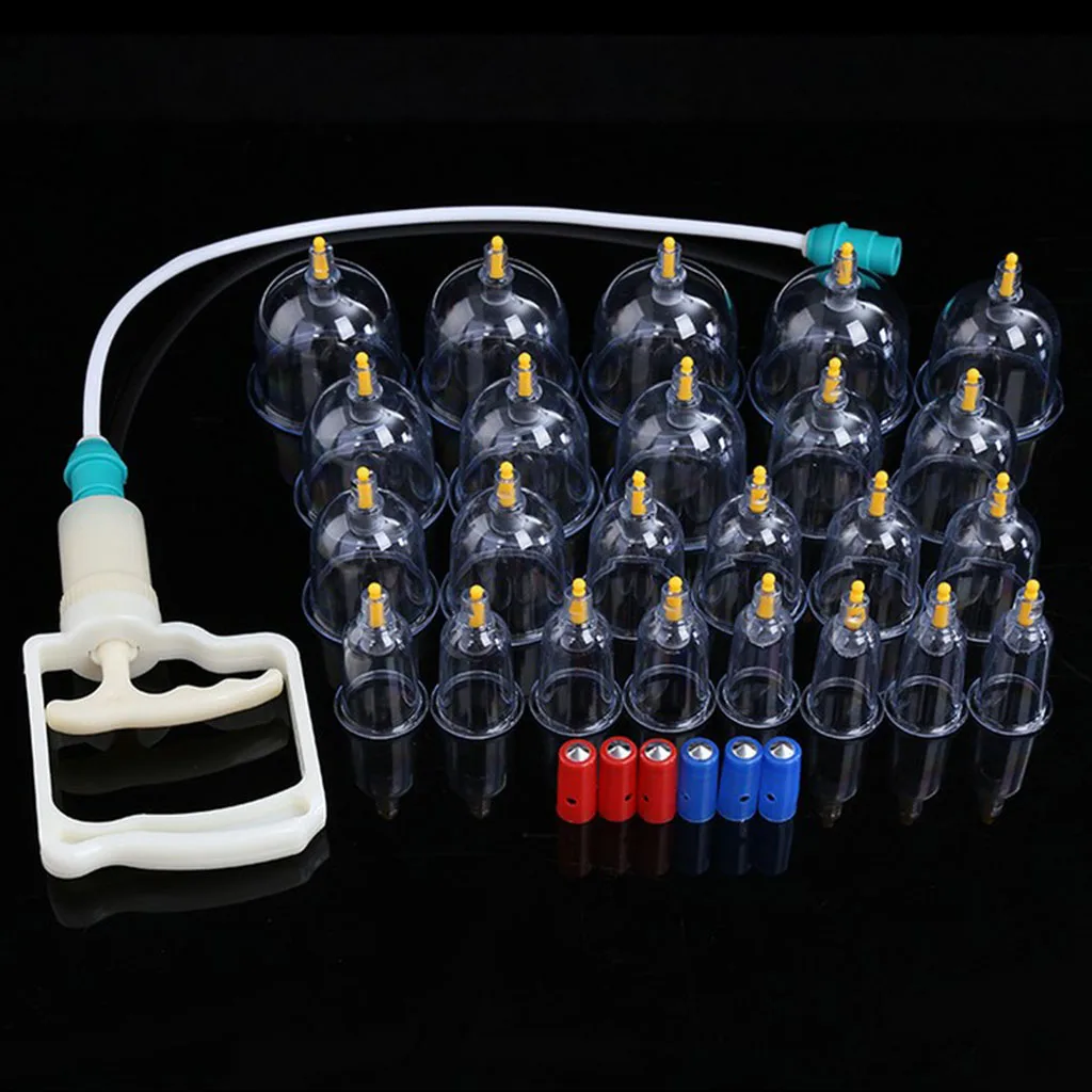 24 Pieces Traditional Chinese Vacuum Cupping Set for Family and Massage Stores