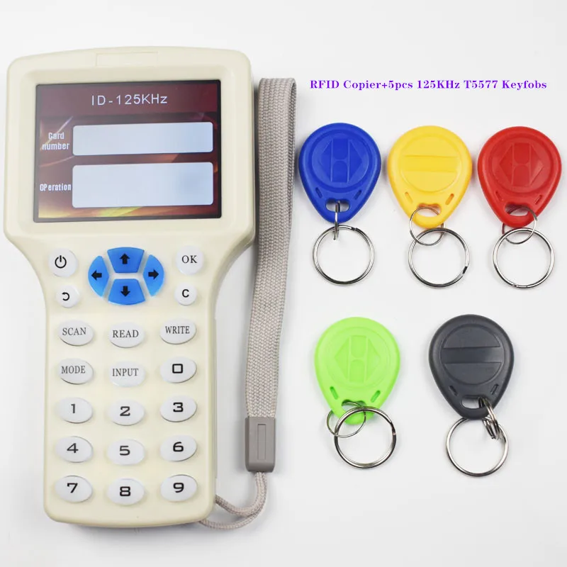 10 English Frequency RFID Copier Duplicator 125KHz Key fob NFC Reader Writer 13.56MHz Encrypted Programmer USB UID Copy Card Tag