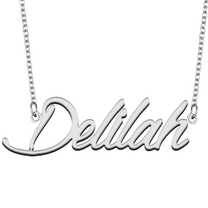 Delilah Custom Name Necklace Customized Pendant Choker Personalized Jewelry Gift for Women Girls Friend Christmas Present