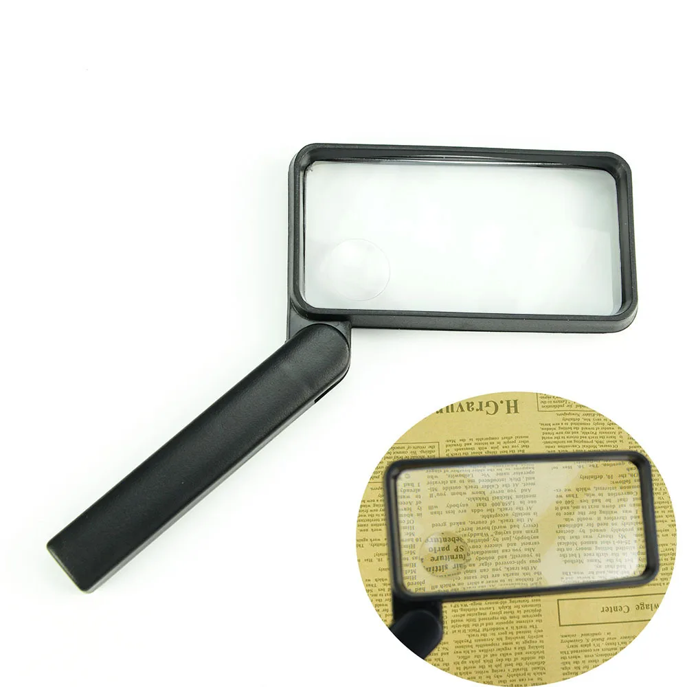 Magnifying Glass Handheld Magnifier, 3X 8X Folding Rectangular Magnifying Glass, for Antique Jade Jewelry Newspaper Book Reading