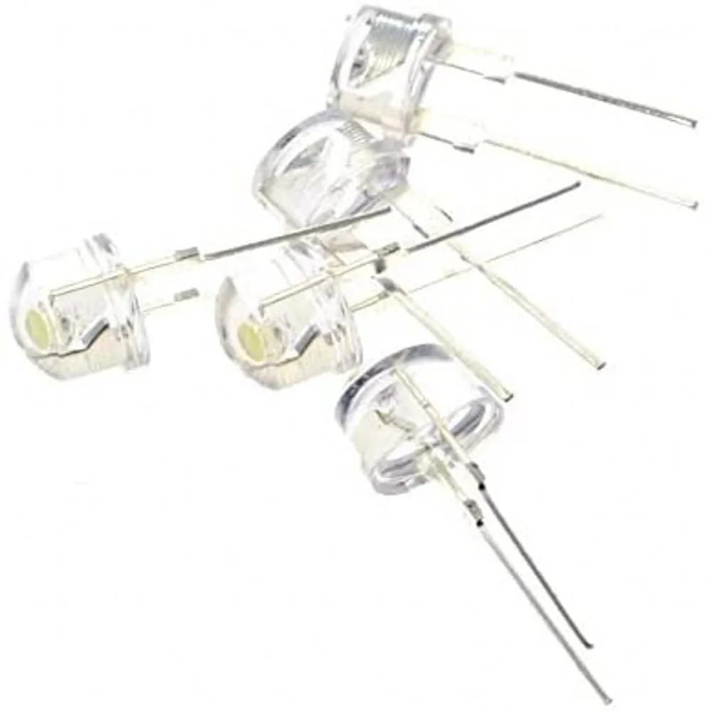 500PCS NEUE F8 8mm 0,25 W 3,0-3,2 V strohhut LED Weiß Super helle LED lampe weitwinkel Transparent LED Lampe Strohhut LED