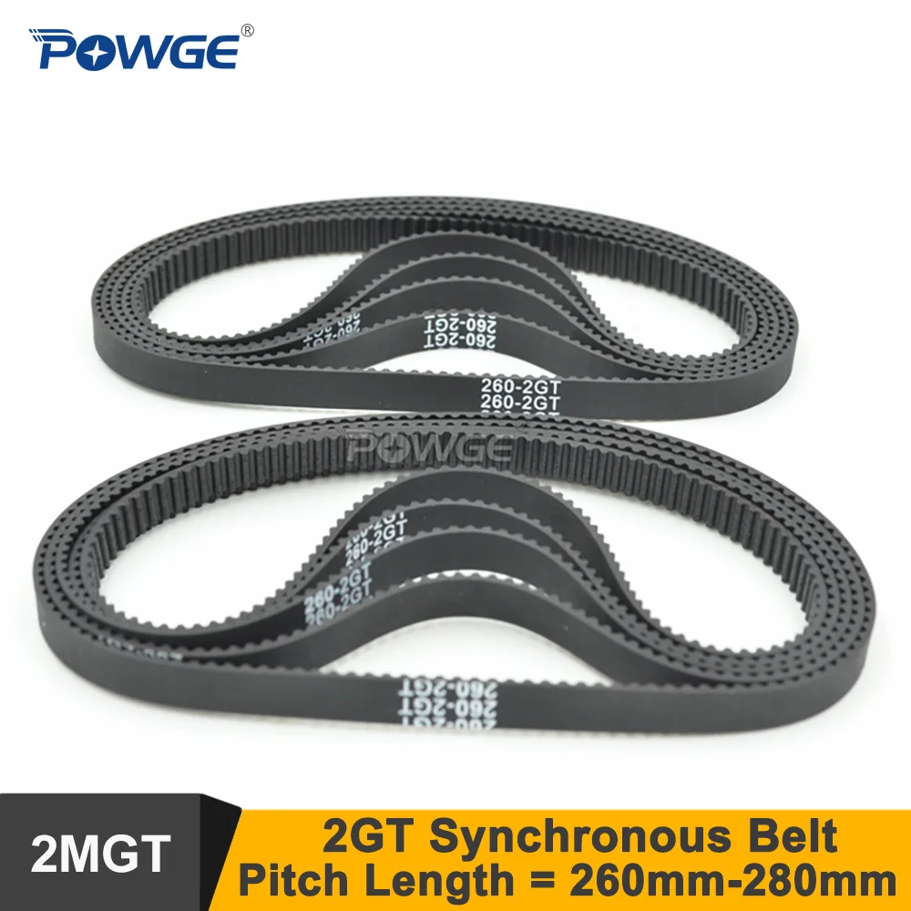 

POWGE LP=260 262 264 266 268 270 272 274 276 278 280 2GT Timing Belt W=6/9mm 2MGT GT2 Closed-Loop Synchronous Belt 280-2GT