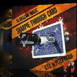 Sharpie Through Card (Gimmick) STC  - Card Magic Trick Accessories Mentalism Close-Up Magic Fun Illusion Magia Toys Joke