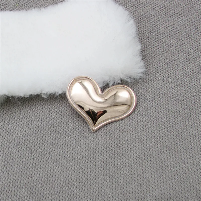 50Pcs Artificial Leather Love Heart Patches Appliqued DIY Craft Art Kids Headwear Hair Pin Accessories Material Padded Embossing