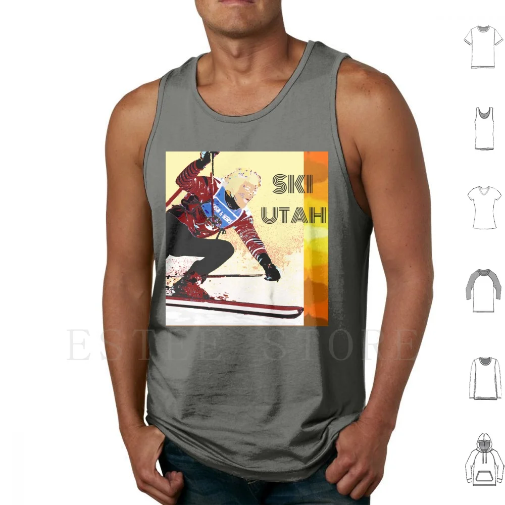 Esquí, camisetas sin mangas estilo años 70 chaleco de algodón esquí 2018 Slalom Downhill Super G Lindsey Vonn nieve hielo en polvo esquí esquí botas postes