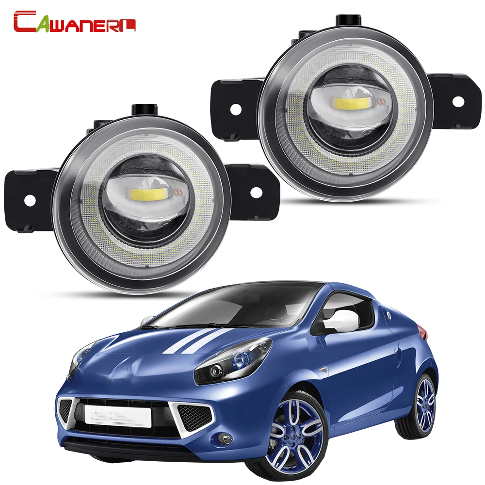 

2 X LED Angel Eye Fog Light Assembly For Renault Wind Convertible 2010-2015 30W Car Fog Daytime Running Lamp DRL H11 8000LM 12V