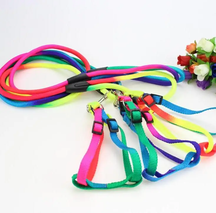 

200pcs High Quality Nylon Adjustable Training Lead Pet Dog Leash Dog Strap Rope Traction Dog Harness Collar Lead Wholesale