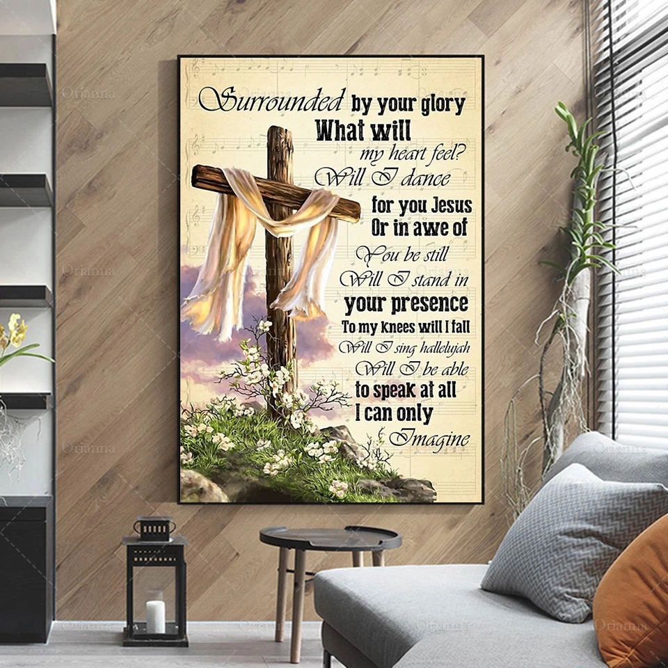 I CAN ONLY IMAGINE Vertical Poster, Jesus Poster,Modern Home Decoration Abstract Wall Art Oil Painting Canvas Unique Gift