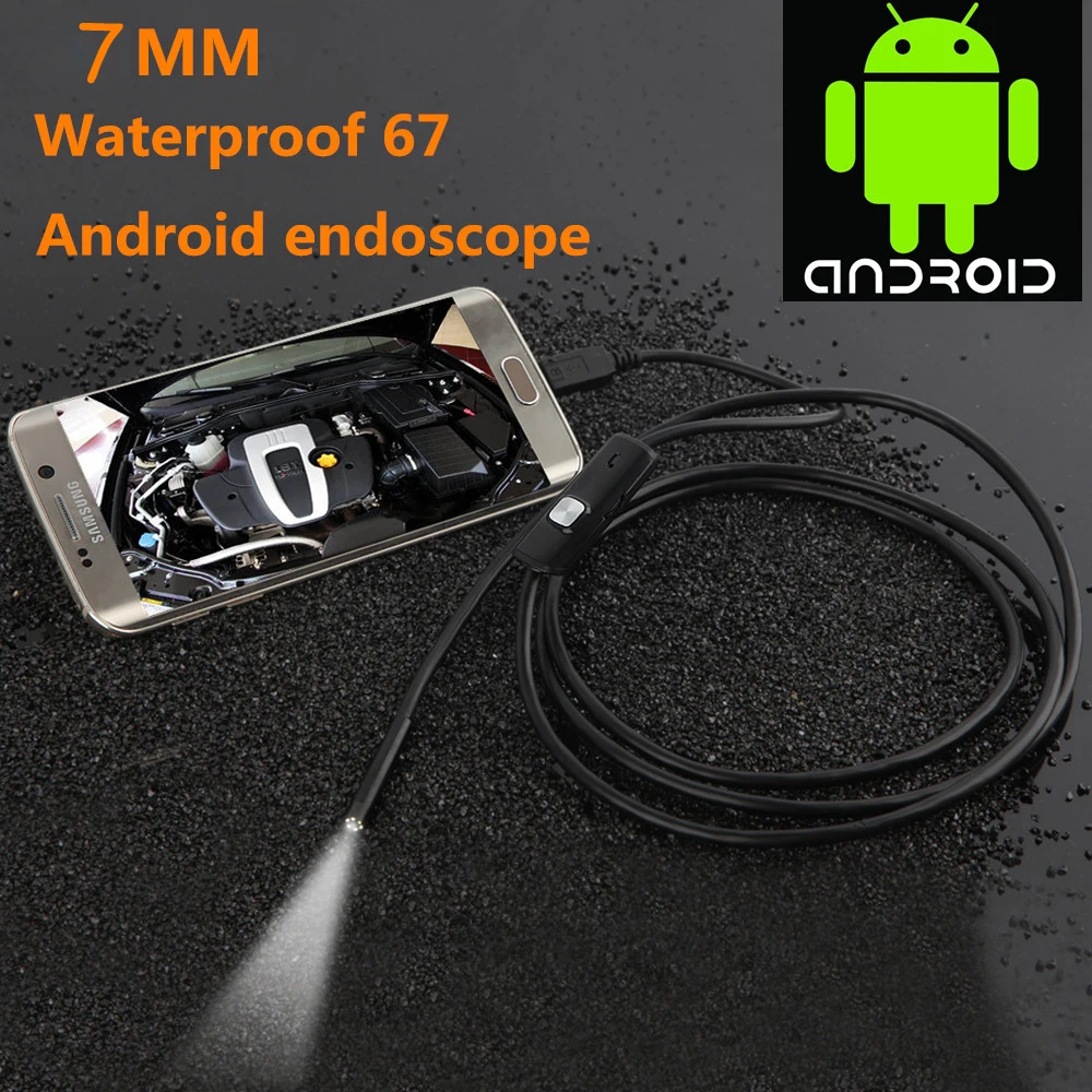 

7mm Endoscop Camera Flexible IP67 Wasserdichte Micro USB Inspektion Endoscop Kamera für Android PC Notebook 6LED Einstellbare