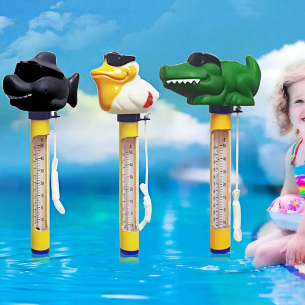 

Funny Portable Cartoon Pattern Accurate EVA Floating Thermometer Pool Water Temperature Meter Shatter Resistant Large Screen