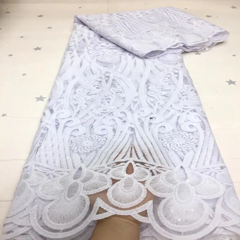 

French Mesh Tulle Lace Fabric with Sequins Embroidery African Sequins Lace Fabric Nigerian Net Lace Fabric ML9001