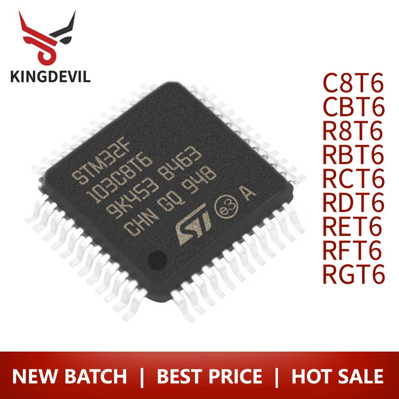 STM32F103CBT6 STM32F103R8T6 STM32F103RBT6 STM32F103RCT6 STM32F103RDT6 STM32F103RET6 RFT6 RGT6 C8T6 Microcontroller Enkele Chip