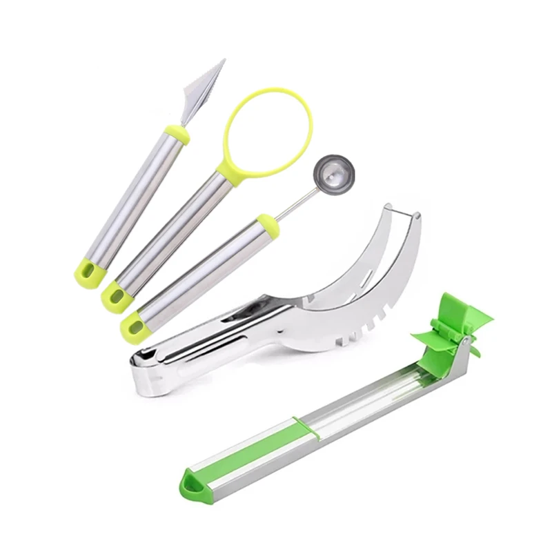 Stainless Steel Fruit Knife Watermelon Slicer Windmill Cutter Ice Cream Dig Ball Melon Baller Scoop Assorted Cold Kitchen Tools