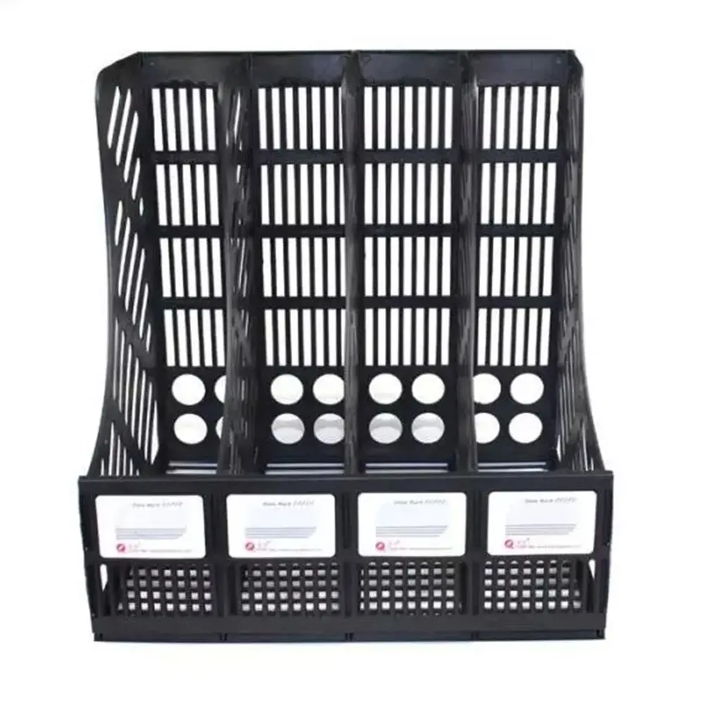 File Pemegang Dokumen Tray 4-Grid Desktop Penyimpanan File Organizer Mesh File Rak Desktop File Rak Buku Pemegang Kantor perlengkapan