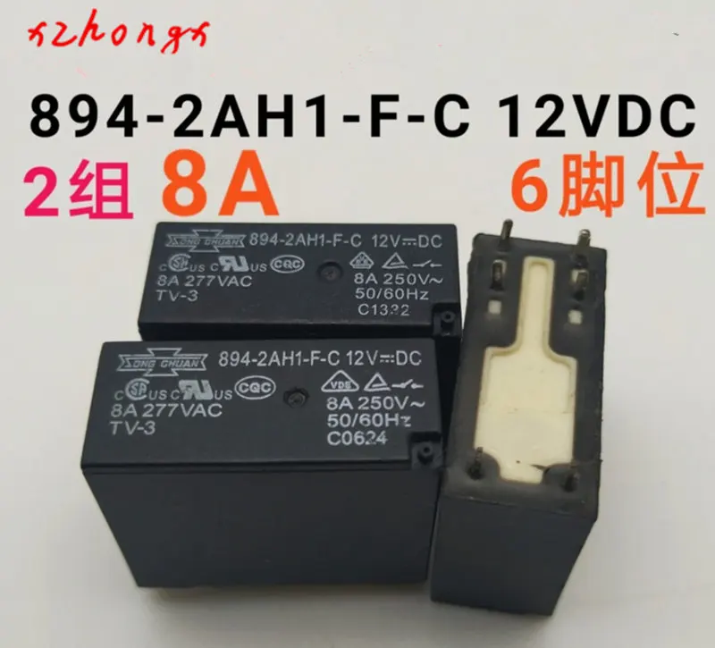 

894H-2AH1-F-C-12VDC 894H-2AC1-F-C 24VDC 894H-2AH1-F-C-DC12V 6PINS 12A 12VDC Power Relay