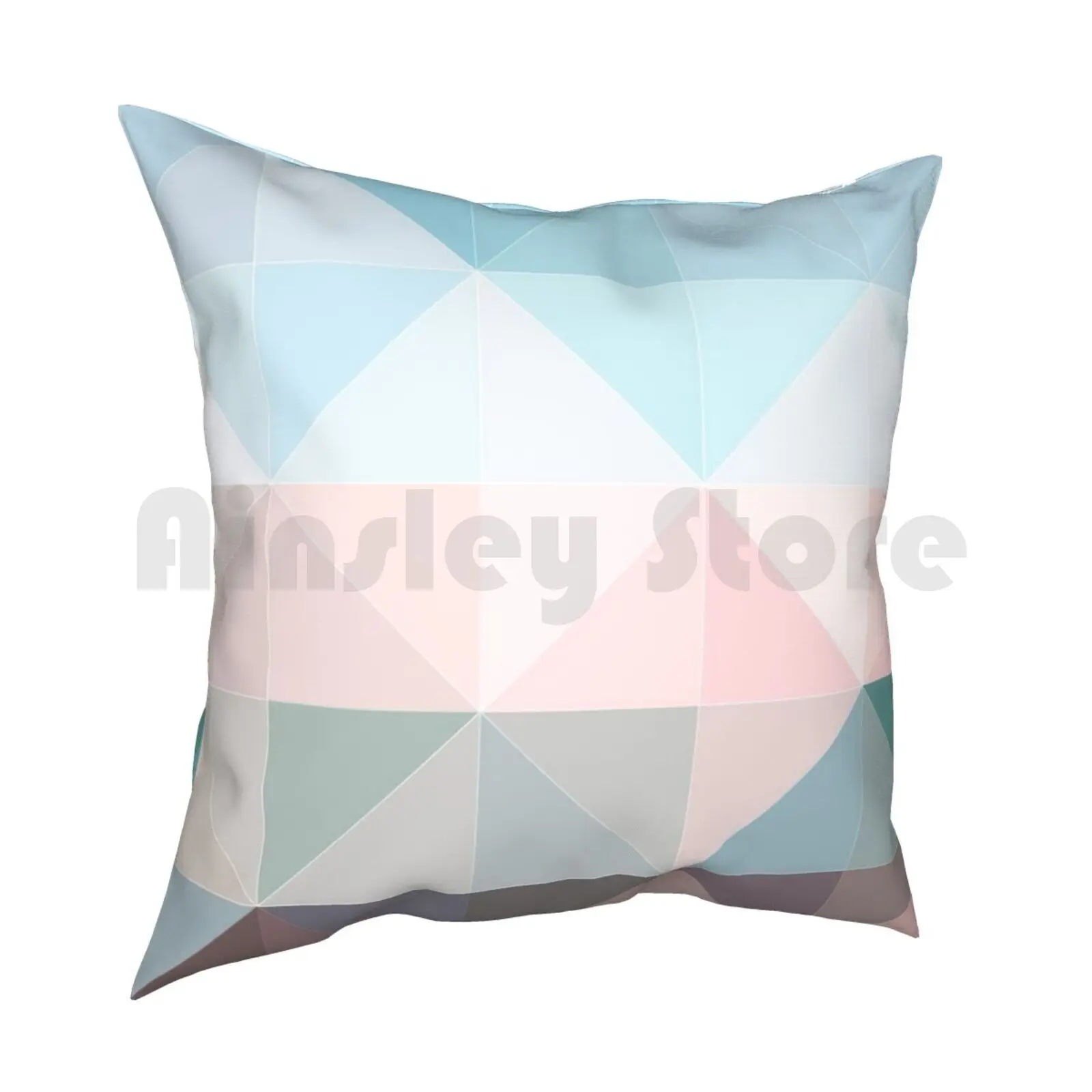 Apex Geometric Pillow Case Printed Home Soft DIY Pillow cover Geometric Pattern Abstract Diamond Cube Blue Pink Brown Fall