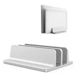 Soporte vertical para computadora portátil para Macbook Air Pro Soporte de escritorio doble con base ajustable (hasta 17,3 pulgadas)