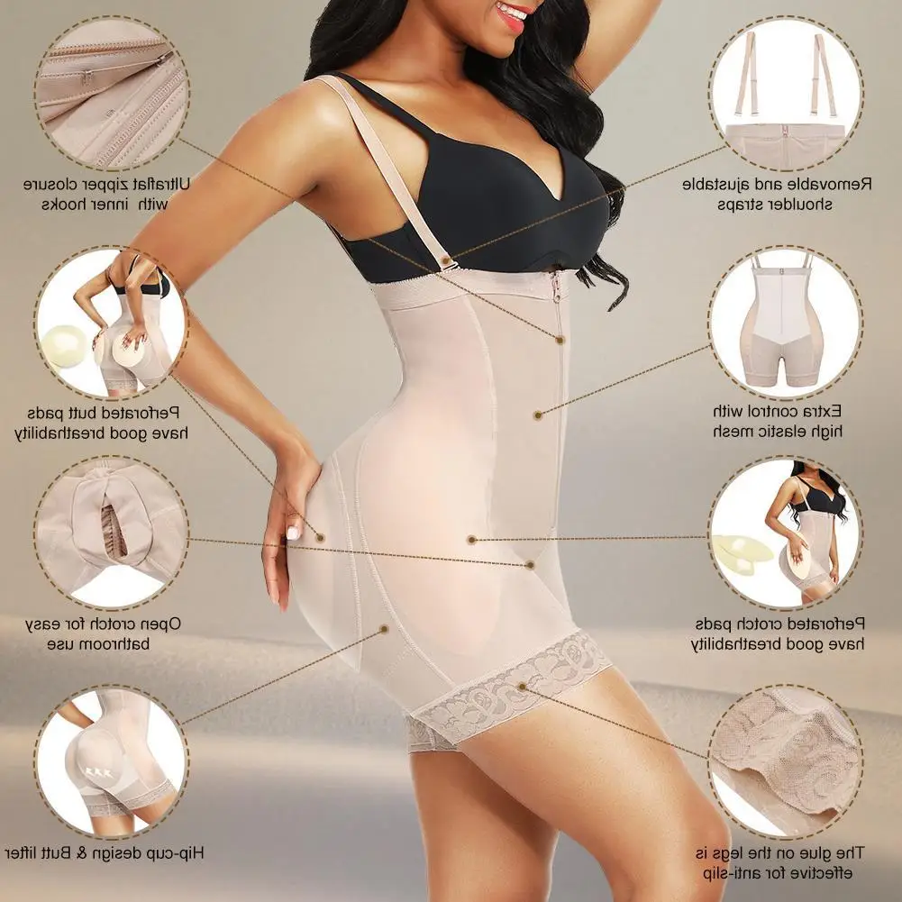 High Compression Waist Trainer Full Body Shaper Underbust Slimming Sheath Corset Girdle Butt Lifter Bodysuit Women Colombianas