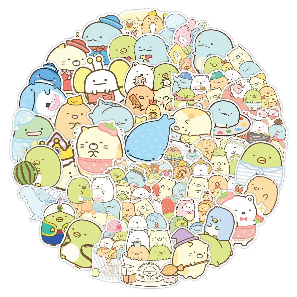 10/30/50/100pcs Cute Sumikko Gurashi Game Stickers DIY Scrapbook Diary Stationery Luggage Decorative Cartoon Sticker Kids Toys