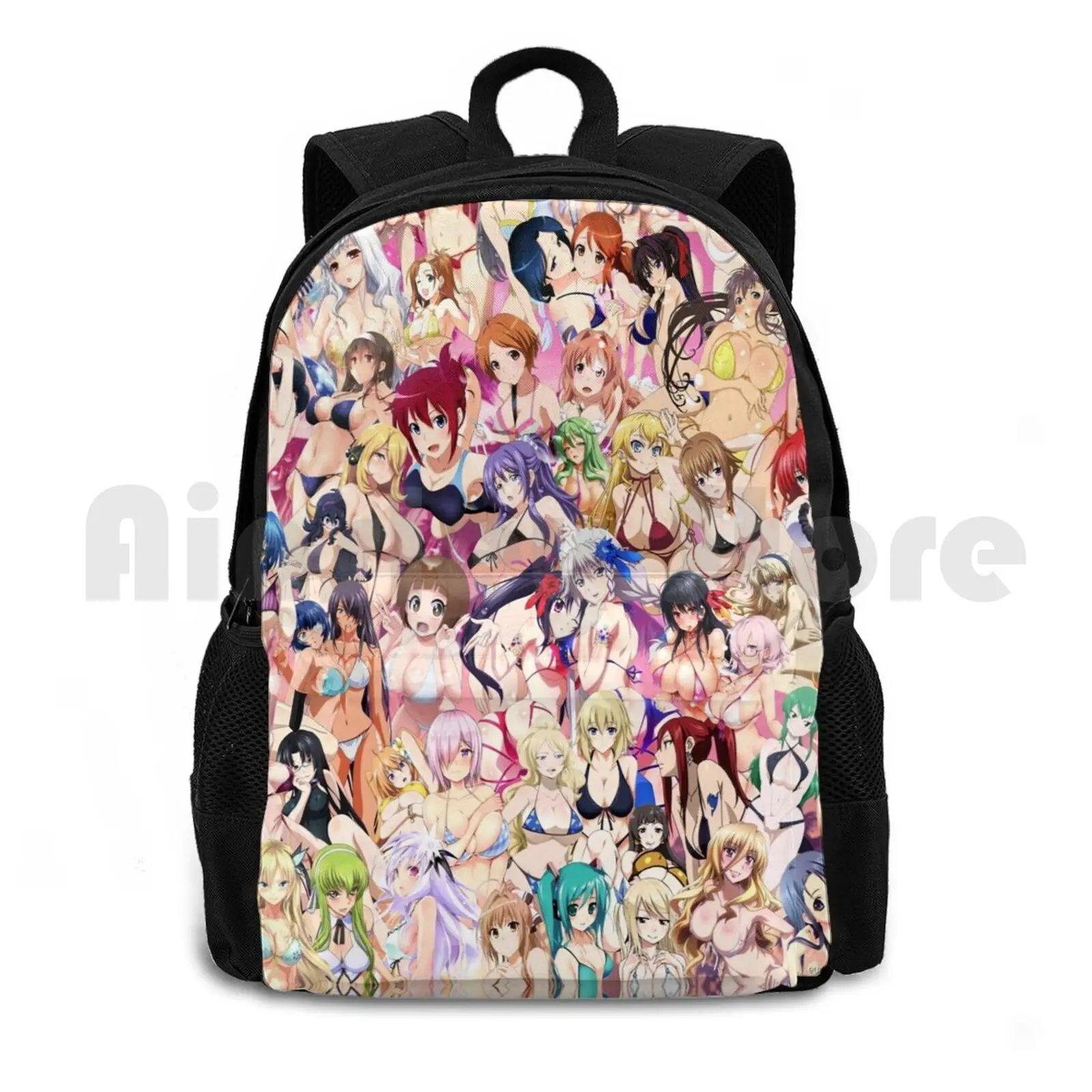 Anime Summer Bikini Girls Outdoor Hiking Backpack Riding Climbing Sports Bag Anime Manga Buzzer Bikini Girls Sexy Hot Boobs