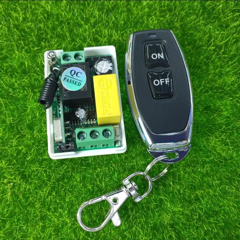 Lampu saklar kendali jarak jauh nirkabel, lampu penerangan daya hidup dan mati pemancar penerima 433mhz AC 220 v 1 ch RF